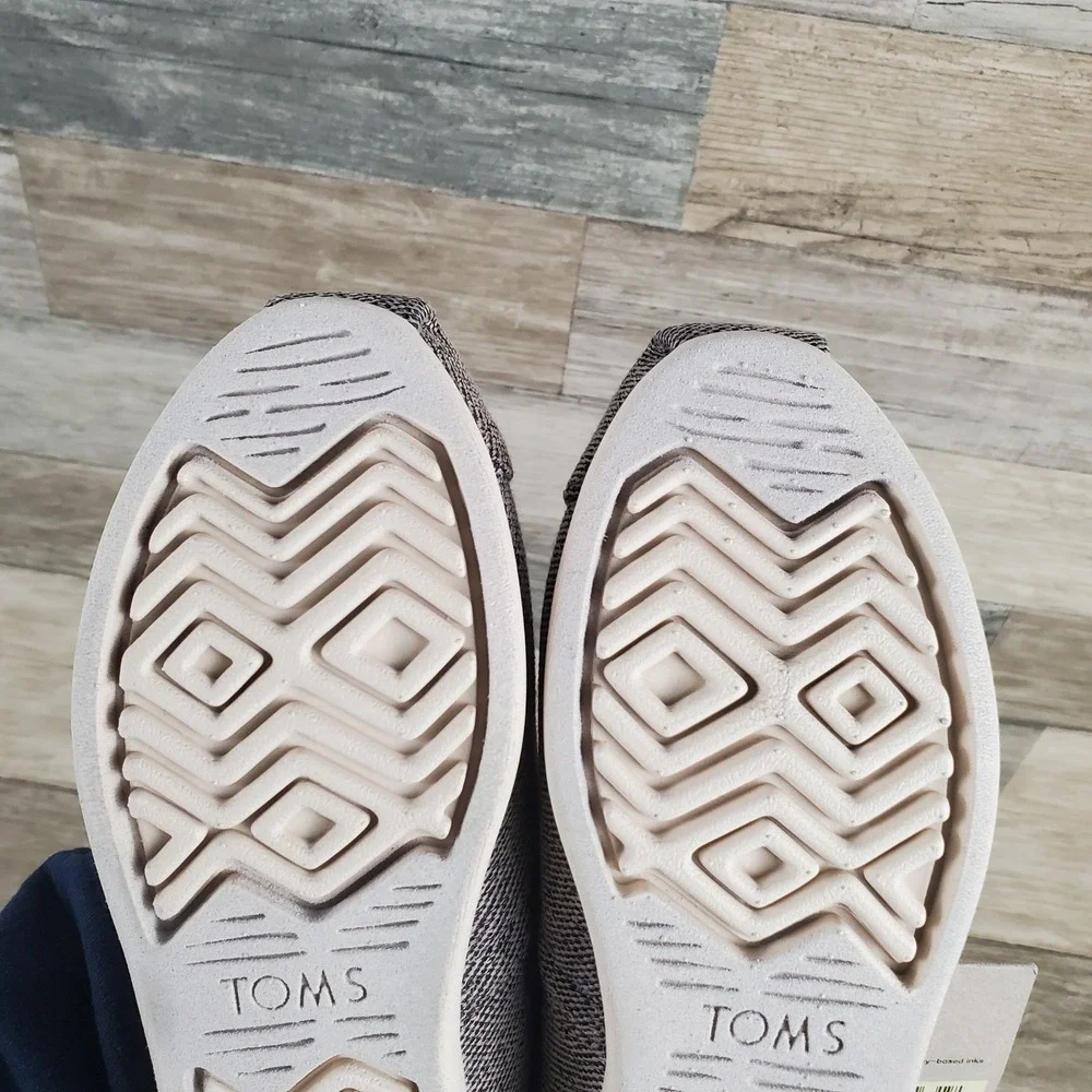Toms Alpargata Womens Flats Sz 5 Black Earthwise Heathered Knit Slip On Loafers - Picture 11 of 12